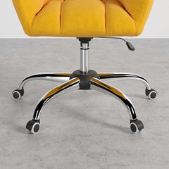 Contemporary office chair featuring cotton and linen fabric, swivel and adjustable height for ergonomic support