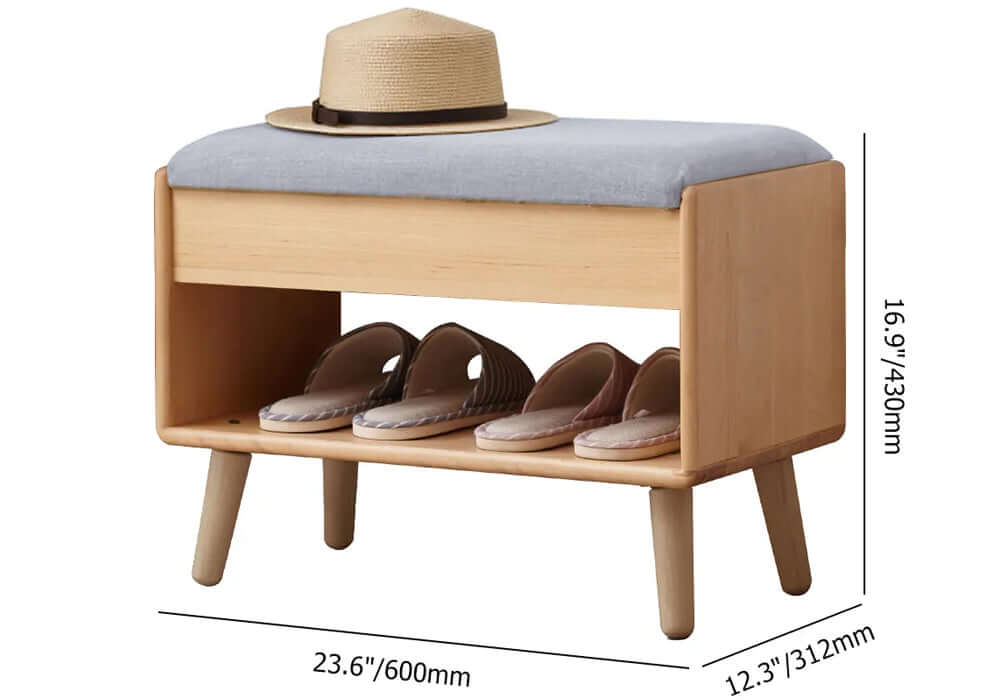 Green Upholstered Shoe Rack FlipTop StoolGreen for Farmhouse Style Decor