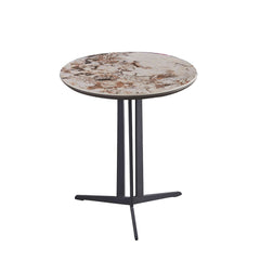 3-Piece Victory Stone Top Coffee Table Set with Faux Leather Stool - Luxurious Home Furnishing