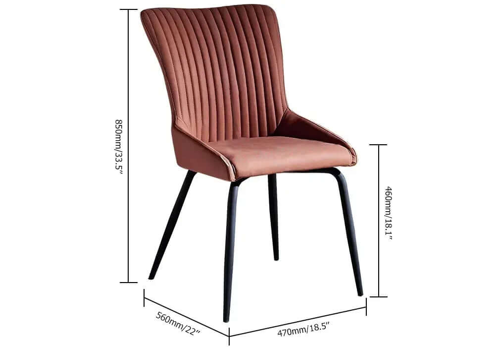 Sleek Upholstered Dining Chairs Set of 2 in Gray/Orange