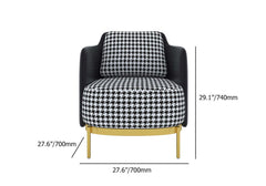 Black and gray modern accent chair with linen upholstery for living room