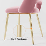 Modern Black Upholstered Dining Chair Set of 2 with Hollow Back & Gold Legs