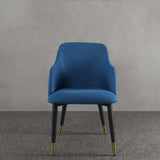 Modern MidCentury Upholstered Blue Fabric  Dining Chair with Arms Set of 2