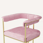 Trendy Pink Velvet Upholstered Armchair Gold Accent Chair for Modern Interior Design