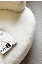 Nordic wool boucle chair featuring sherpa accents