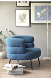 White/Blue Nordic Wool Boucle Sherpa Accent Chair Boucle Sherpa Chair