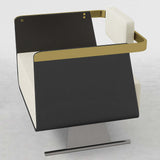 Walnut Modern Accent Chair Upholstered Cotton & Linen Accent Chair