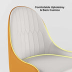 Classy white and gray 6-chair dining set with 53-inch sintered stone top round table