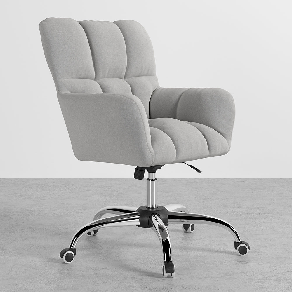 Modern Office Chair Upholstered Cotton&Linen Swivel Task Chair