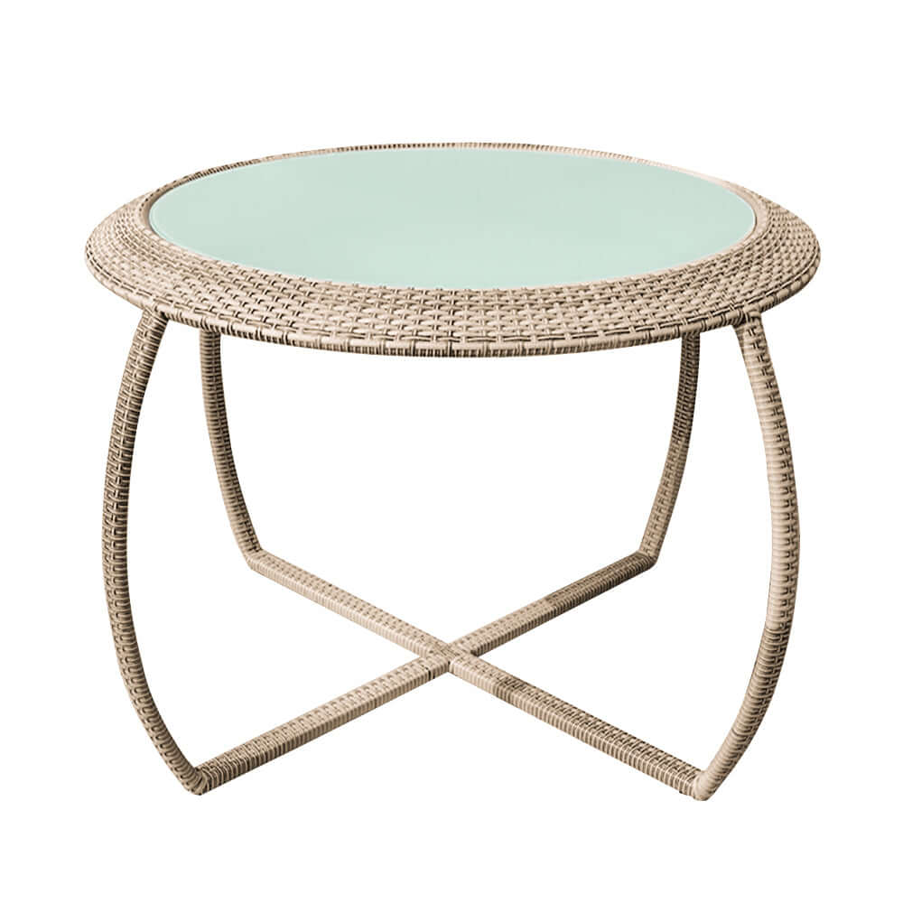 Rattan outdoor dining set with chairs