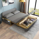 Full Sleeper Sofa Gray Upholstered Convertible Sofa LeathAire