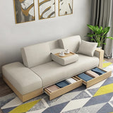 80.7 Gray Modern Full Sleeper Convertible Sofa with Storage