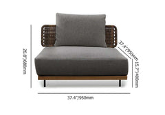 Weather-Resistant Aluminum and Rattan Outdoor Seating with Gray and Brown Cushion