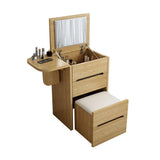 Nordic Flip Top White Makeup Vanity Mini with Stool & Mirror