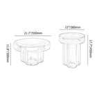 Cloud-shaped modern glass coffee table set with two pieces in vibrant orange, green, purple, and black