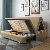 72" Modern Deep Gray Cotton Linen Upholstered Convertible Sofa Bed with Storage