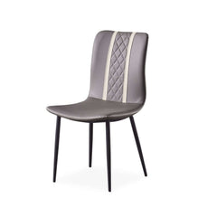 Elegant gray armless dining chair upholstered in faux leather, set of 2