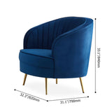 Luxury Blue Velvet Sofa Set 3 Pieces Living Room Set Curved 3Seater Loveseat & Sofa