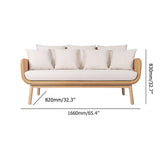 Natural Style Khaki Rope Woven 3Seater Outdoor Sofa with Cushion Back