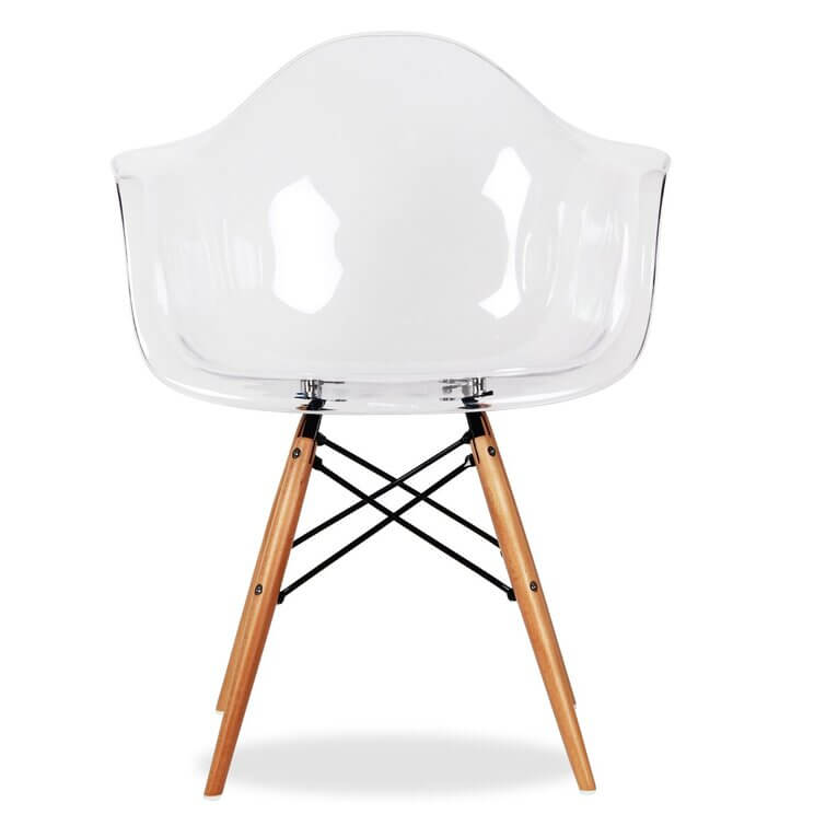 Modern clear acrylic armchair with sleek design