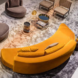 Orange Sofa Velvet Upholstered Sofa 3Seater Sofa 82.7"