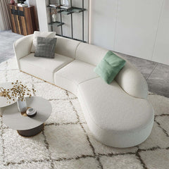 Contemporary 5-seater floor sofa in white, perfect for modern-style home interiors