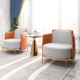 Black & Gray Modern Accent Chair with Linen Upholstery for Living Room