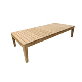 4 Pieces Teak Wood & Aluminum Outdoor Sofa Set with Coffee Table and Cushion in Natural