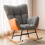 Modern upholstered rocking chair featuring LeathAire and cotton & linen, perfect for any living space