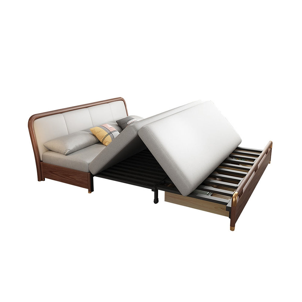 74.8" Full Sleeper Sofa Leathaire Upholstered Convertible Sofa Storage Sofa