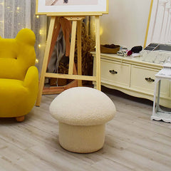 Adorable mushroom ottoman stool with charming upholstery