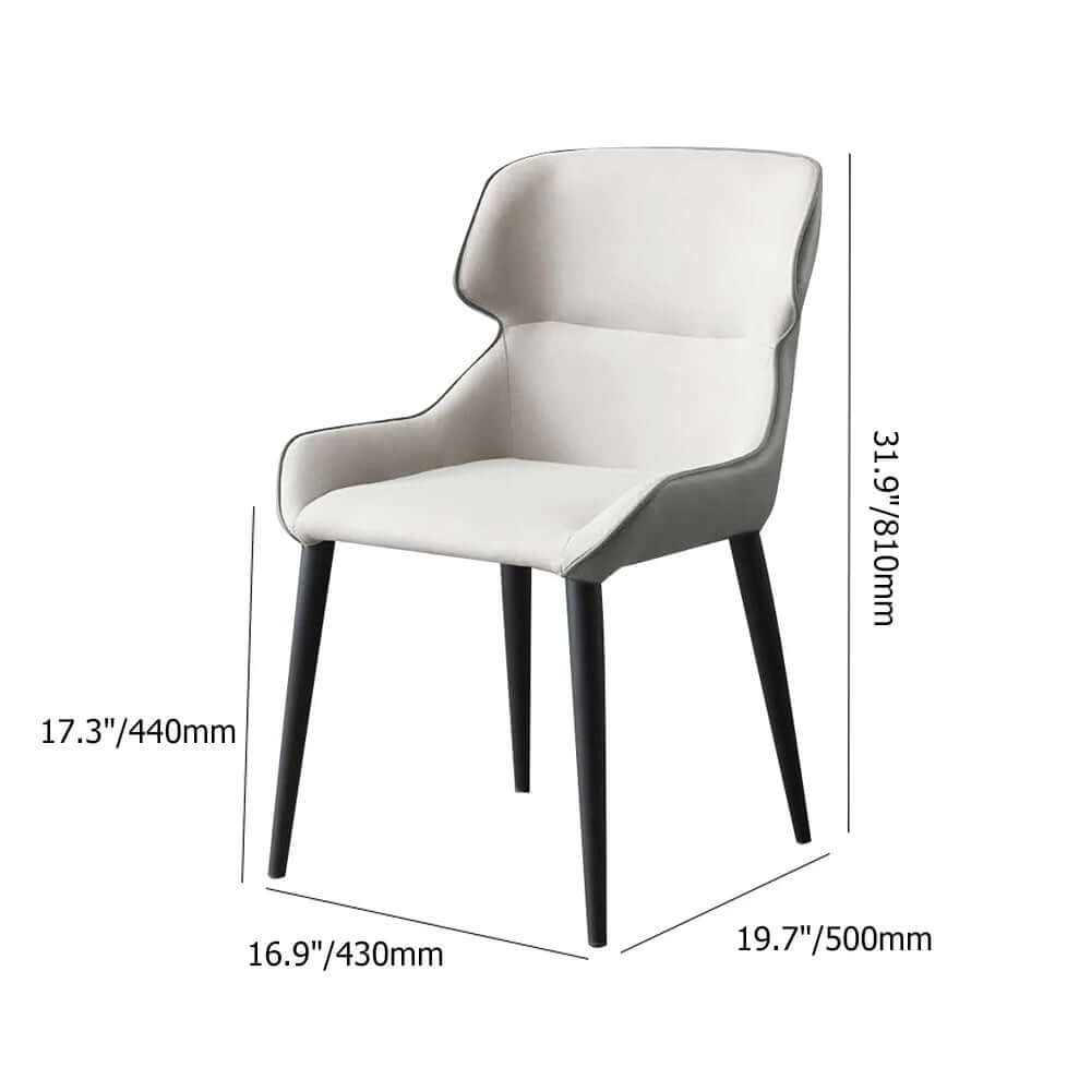 Trendy gray upholstered side chair with cushioned seating set