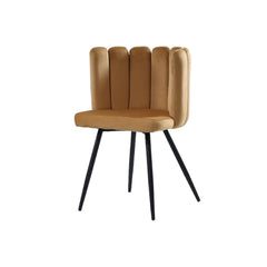 Sophisticated Black Velvet Dining Chair with Comfortable Upholstered Seat and Sleek Legs