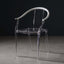 Clear modern dining chair with transparent design and sleek lines