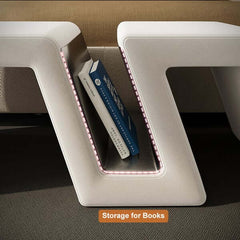 Long bed end bench with modern white velvet upholstery and storage