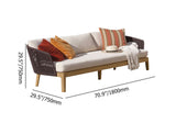 4 Pieces Teak Wood & Aluminum Outdoor Sofa Set with Coffee Table and Cushion in Natural
