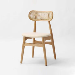 Modern Natural Rattan Upholstered Dining Chair for Stylish Dining Spaces