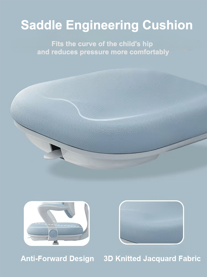 Ergonomic study chair for kids with armrest and lumbar support, sit-brake casters