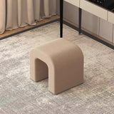 New White Boucle Sherpa Vanity Stool Without Back