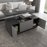 Set of 2 Gray Extendable 3 Drawers TV Stand & LiftTop Coffee Table Set Up to 120"