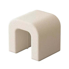 Chic and Sleek White Boucle Sherpa Vanity Stool Without Back