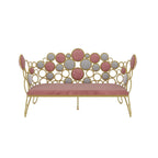 Contemporary pink velvet sofa with glamorous gold legs