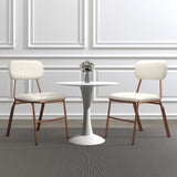 Modern Brown Dining Chairs Set of 2 with Faux Leather Upholstered & Metal Frame