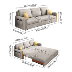 81.1" OffWhite Arm Full Sleeper Sofa Bed with Storage & Side Pockets Stylish