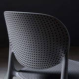 Modern Deep Gray Plastic Dining Chair Home Creative Stool Adult Armless Chair Set of 2