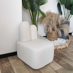 Chic rabbit beige upholstered modern accent chair