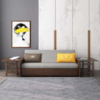 Linen convertible sofa bed with 85 inch full sleeper sofa and foldable dining table