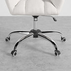 Contemporary office chair featuring cotton and linen fabric, swivel and adjustable height for ergonomic support