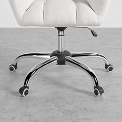 Contemporary office chair featuring cotton and linen fabric, swivel and adjustable height for ergonomic support