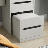Nordic Flip Top White Makeup Vanity Mini with Stool & Mirror